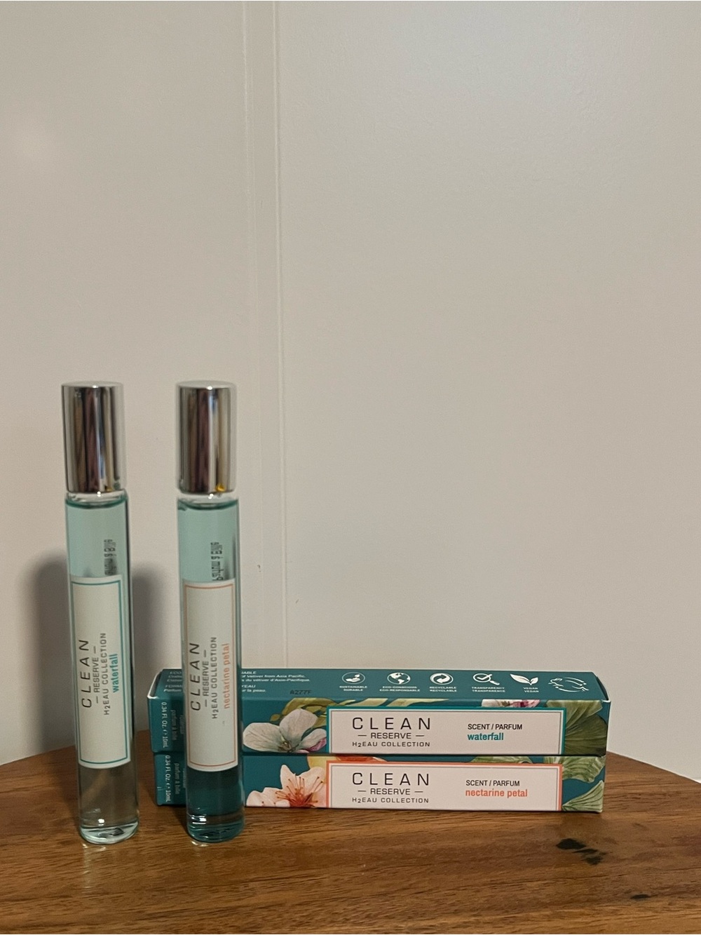 2 CLEAN Reserve Waterfall & Nectarine Petal Fragrance Mist - Travel Size